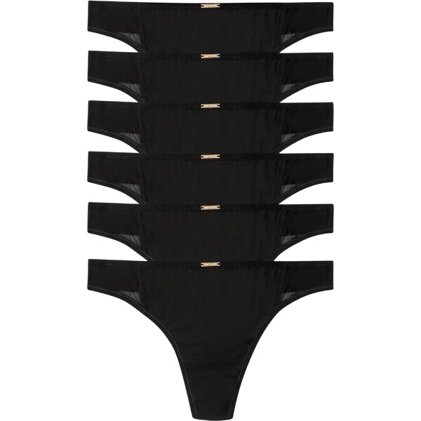 bonprix Feel Comfort mikrovláknové nohavičky (6 ks), farba čierna 44767800