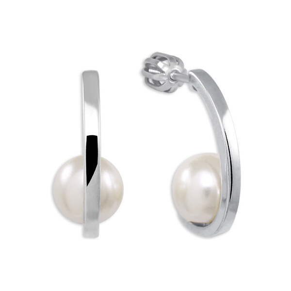 Soliter Strieborné kruhové náušnice s perlou 438 001 01810 04 66578153