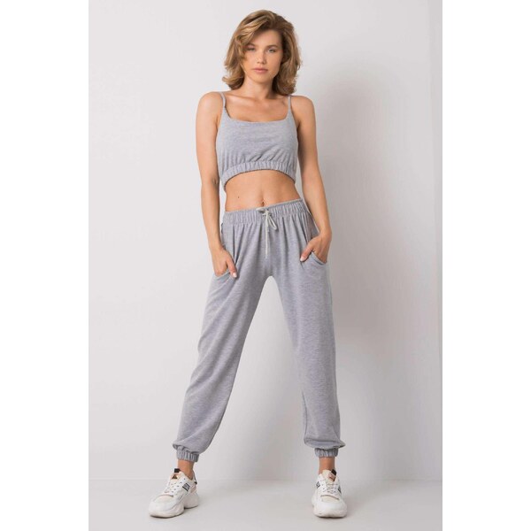 MladaModa Crop-topová tepláková súprava Mado šedá 32391917