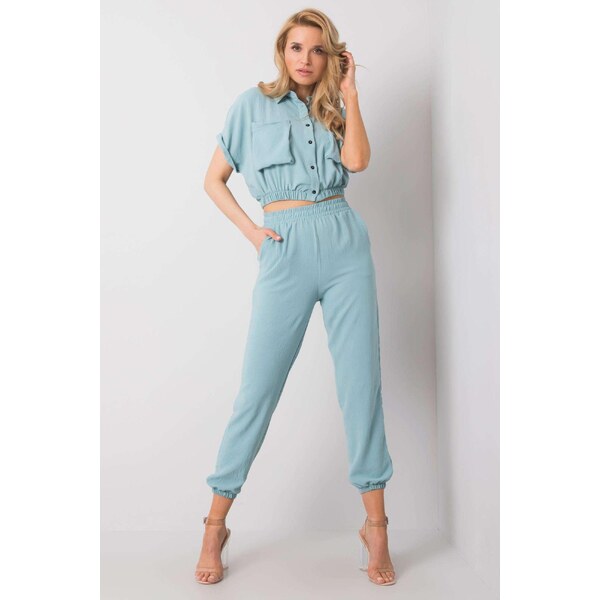 MladaModa Crop-topová súprava Janis svetlomodrá 32391969