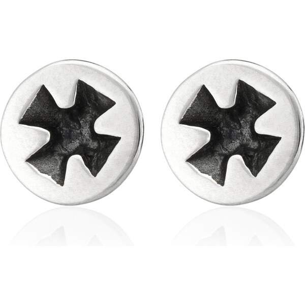 Sams Artisans Náušnice Krížik 9 mm chirurgická oceľ INM078 32416323