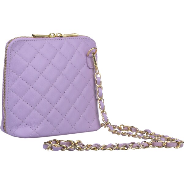 Fialová kožená talianska crossbody kabelka Giulia Viola Chiaro 32418838