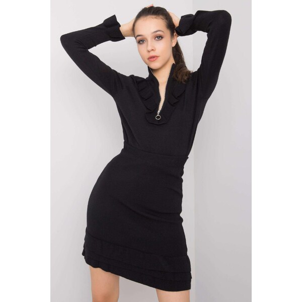 MladaModa Súprava sukne a blúzky Abena s volánikmi čierna 32425296