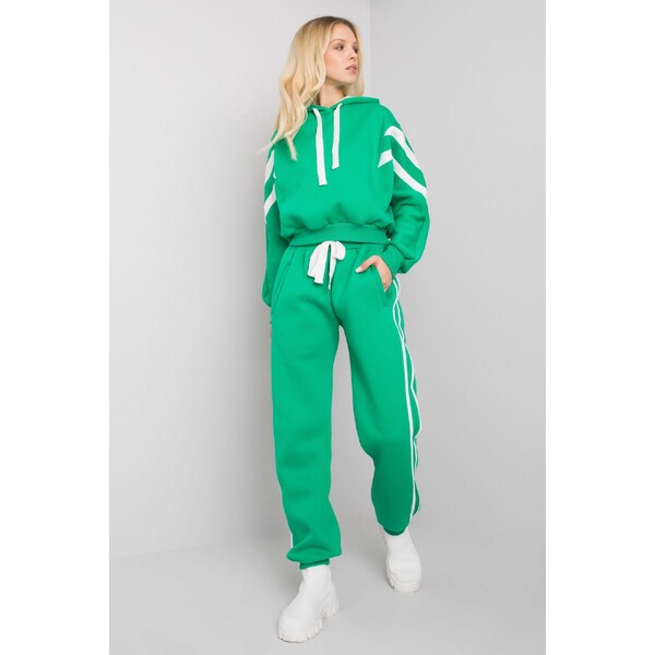 MladaModa Tepláková súprava s pruhmi Stacy zelená 32425323