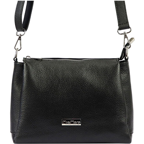 Čierna kožená crossbody kabelka MiaMore stredných rozmerov 64958439