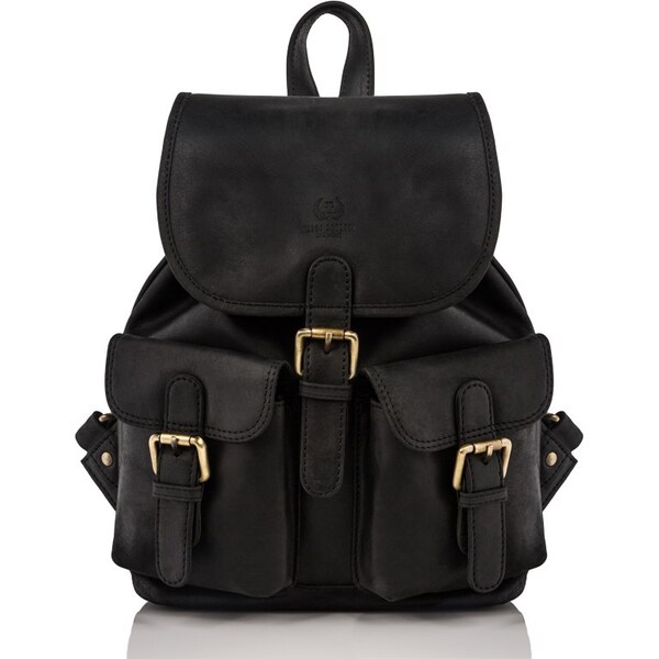 PAOLO PERUZZI Dámsky kožený batoh | čierna T-16-BL 32444364