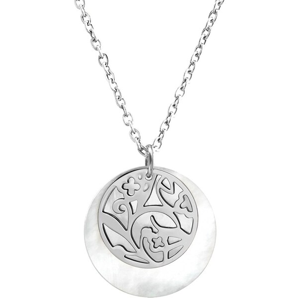 Pierre Lannier Jemný oceľový náhrdelník s perleťou Eolia BJ03A0191 66584369