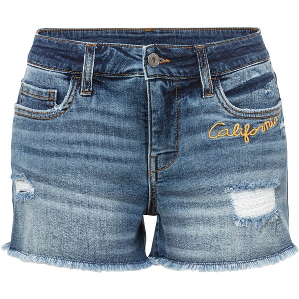 bonprix Džínsové šortky s výšivkou, farba modrá 44916208