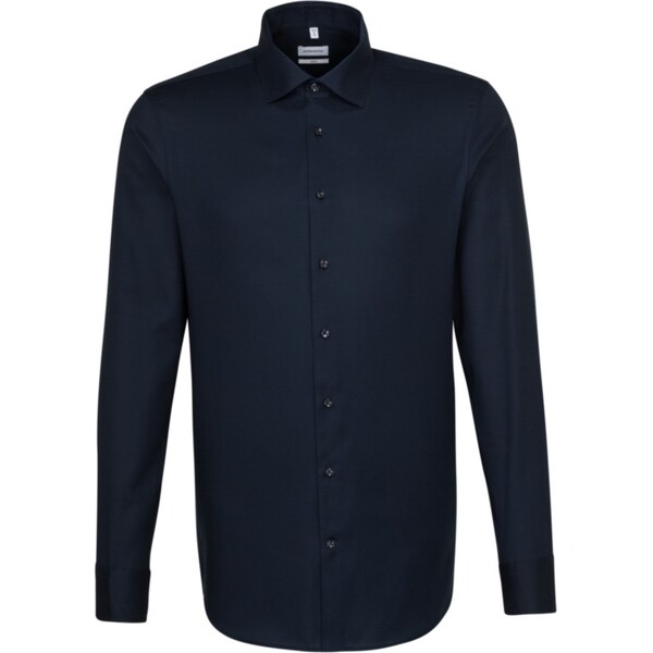 Pánska tmavo modrá Navy nežehlivá Slim fit košeľa s dlhým rukávom 34984284