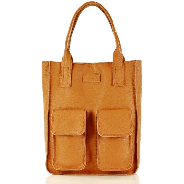 MAZZINI Kožená shopper kabelka | camel s131g 32517599