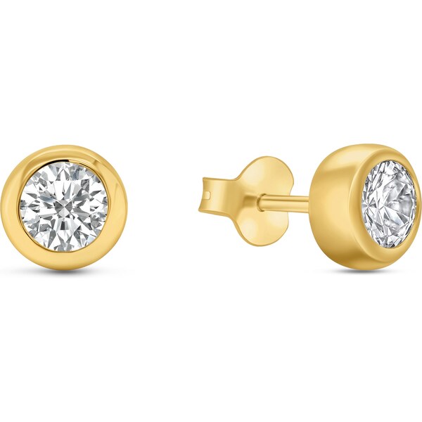 Brilio Silver Nadčasové pozlátené náušnice s čírymi zirkónmi EA334Y 66581533