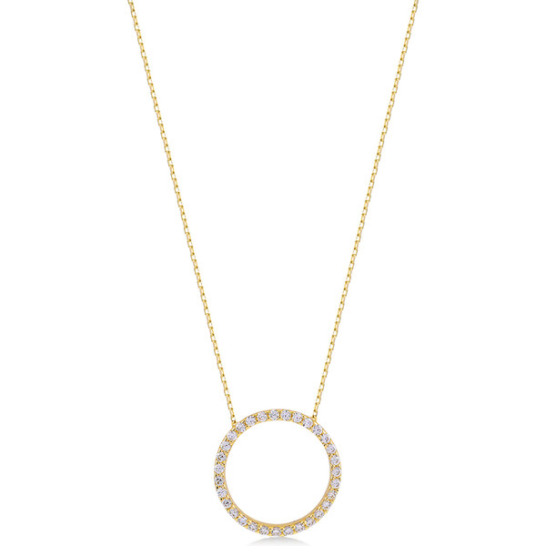 Lillian Vassago Elegantný zlatý náhrdelník s krúžkom a zirkónmi LLV82 34784527