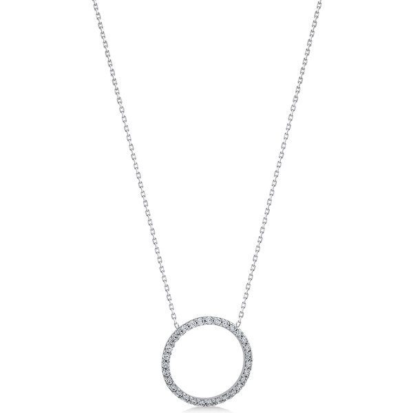 Lillian Vassago Elegantný zlatý náhrdelník s krúžkom a zirkónmi LLV82 61101994