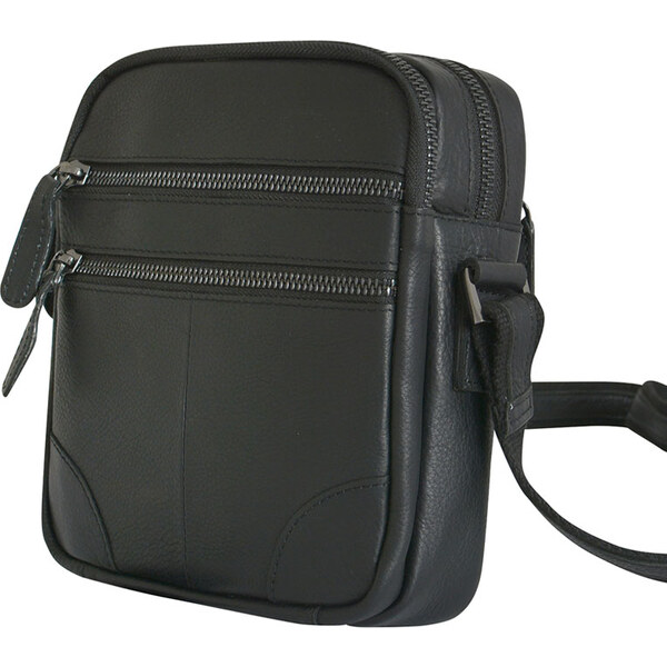 Praktická čierna pánska kožená taška Mercucio 32584452
