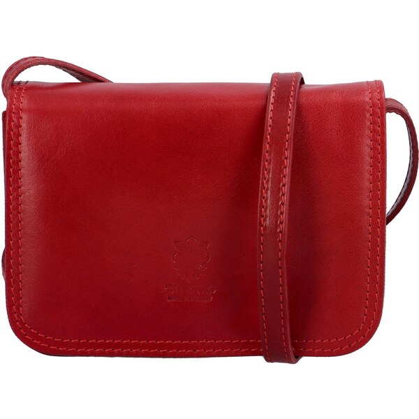 Dámska kožená crossbody červená - Delami Vera Pelle Asppena červená 48364086