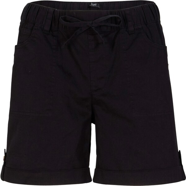 bonprix Bavlnené bermudy s pásom na gumu, farba čierna 44891956