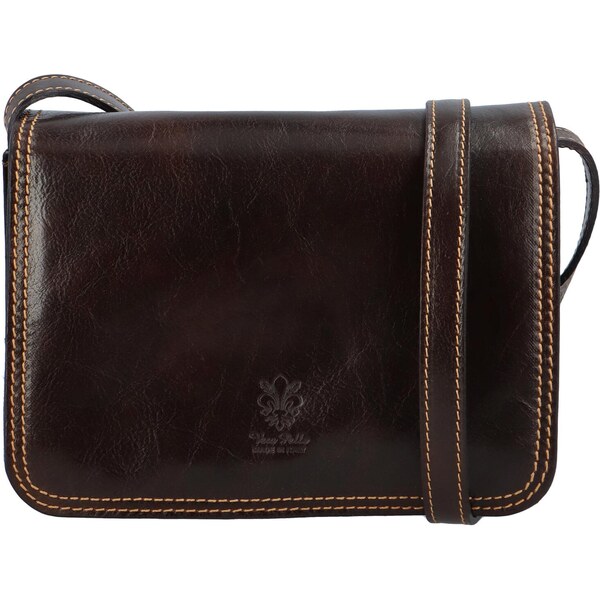 Dámska kožená crossbody tmavo hnedá - Delami Vera Pelle Satyrana hnedá 48364087