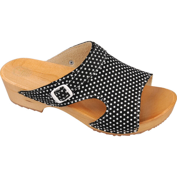 Glara Kožené šľapky dreváky 32741011