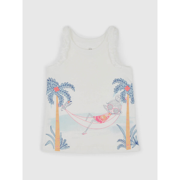 Biele dievčenské tielko s potlačou GAP 50533065