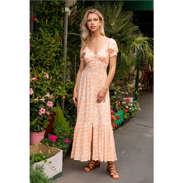Last QUEEN Lososové maxi šaty 32747713