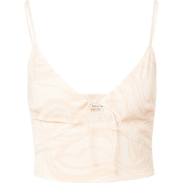 Abercrombie & Fitch Top pastelovo žltá / biela 54231533