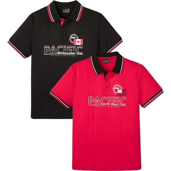 bonprix Polo tričko, krátky rukáv (2 ks v balení), bio bavlna, farba 44739498