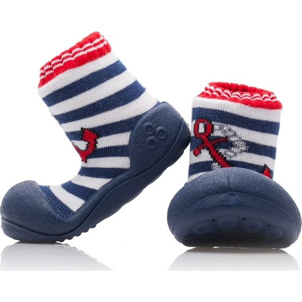 BASIC Attipas Modro-biele prvé topánôčky s námorným vzorom AM01 32821314