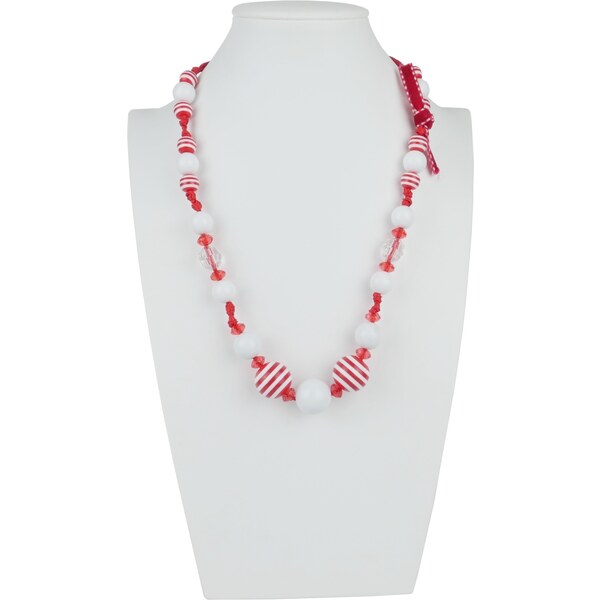 CITY STORM Dámsky náhrdelník s korálkami červeno biely 66888722