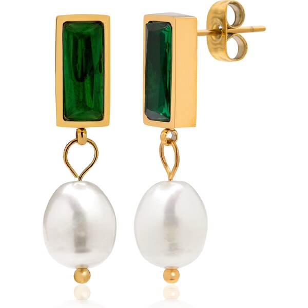 Troli Očarujúce pozlátené náušnice s pravými barokovými perlami 67003951