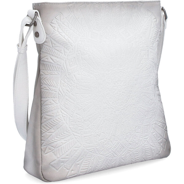 Kabelka zo syntetickej kože crossbody Indee biela 6279 B 64019673