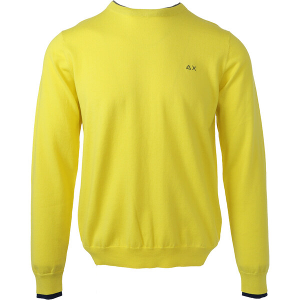 Žltý sveter Sun68 s okrúhlym výstrihom 66807005