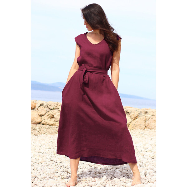 Lanové maxi šaty Lotika česká móda Premium quality 34915069