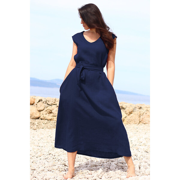 Lanové maxi šaty Lotika česká móda Premium quality 44215158