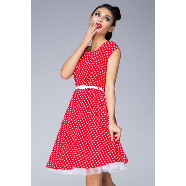 Glara Bodkované šaty ku kolenám 33111432