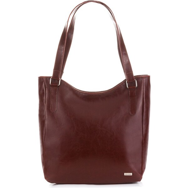 PAOLO PERUZZI Veľká kožená kabelka na rameno | tmavohnedá Z-09-BR 32898654