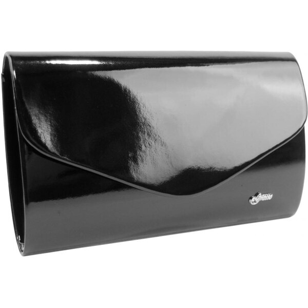 Čierna lakovaná spoločenská listová kabelka SP102 GROSSO 32901346
