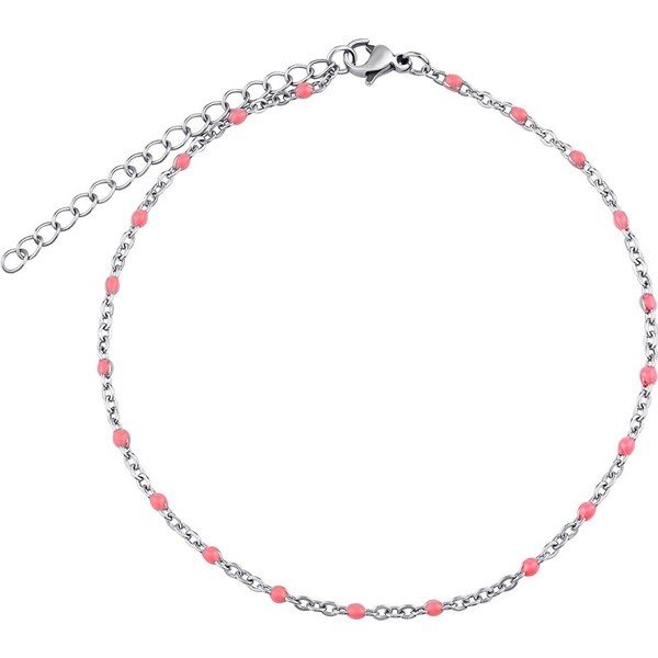 Silvego Oceľová retiazka na nohu - ružová KMM1743 66583119