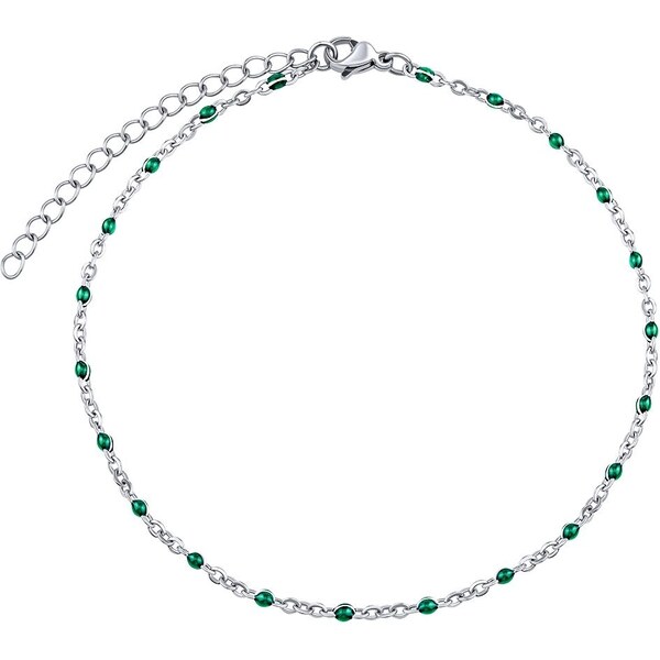 Silvego Oceľová retiazka na nohu - tmavo zelený KMM1745 66585113