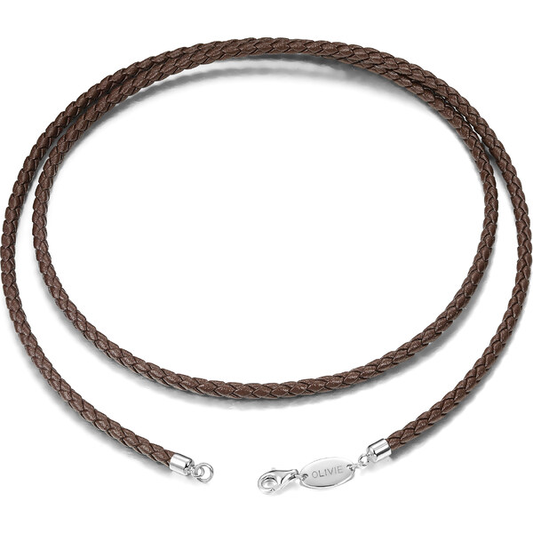 Olivie Kožená hnedá pletená šnúrka 55cm, tl.3 mm 6033 33506910