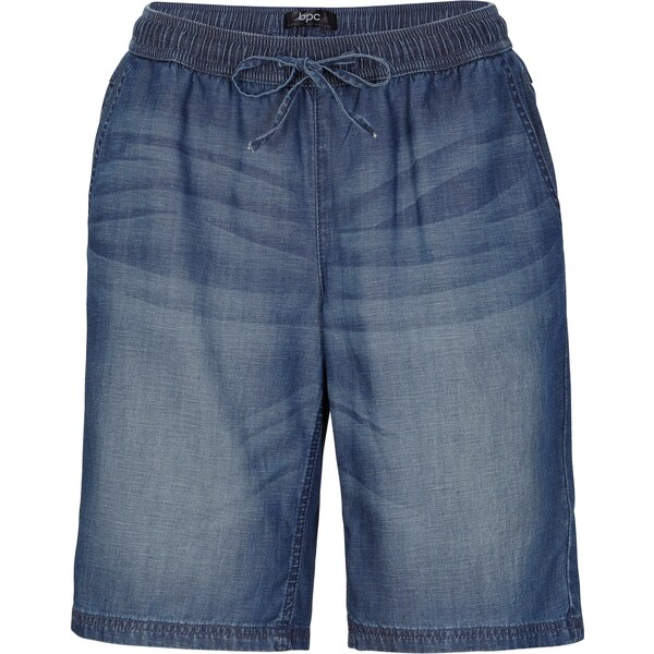 bonprix Ľahké denimové nohavice s plátnom, farba modrá 52158008