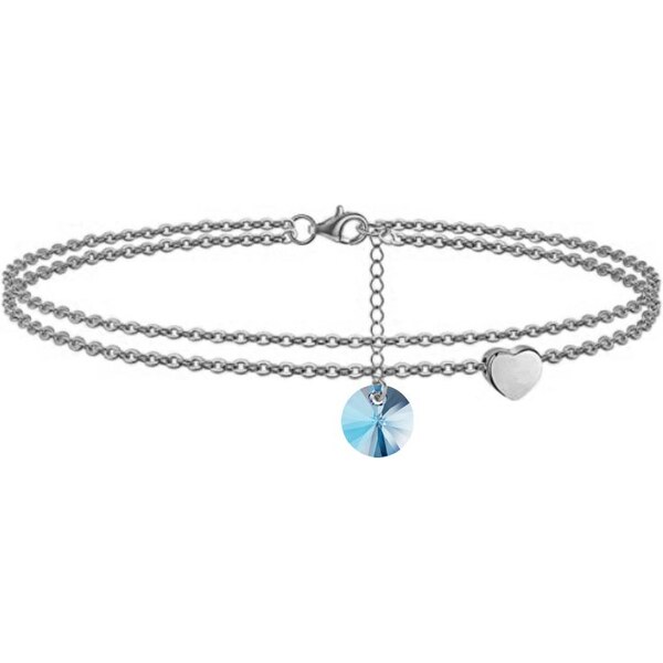 SWAROVSKI Elements Swarovski e. dámska retiazka na nohu so srdcom 33027995