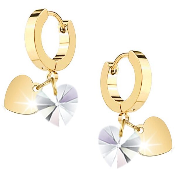 SWAROVSKI Elements Swarovski e. náušnice kruhy Time for Love, srdce 33027996