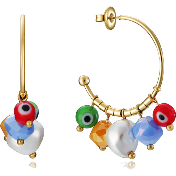 Viceroy Veselé kruhové náušnice s príveskami Kiss 1392E01019 66581194