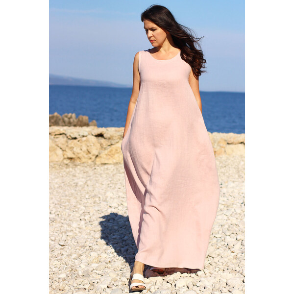 Autorské české maxi šaty Lotika 100% lan Premium quality 33281790