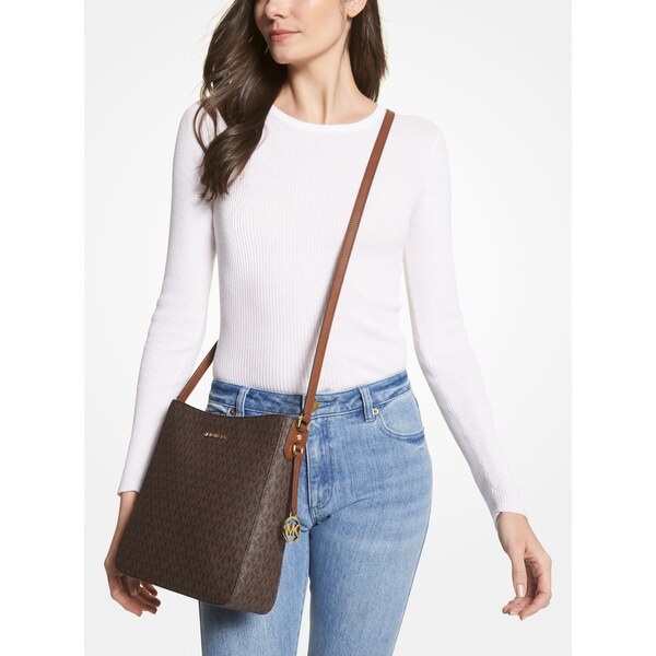 Michael Kors Jet Set Travel Large Logo Messenger Brown 65558834