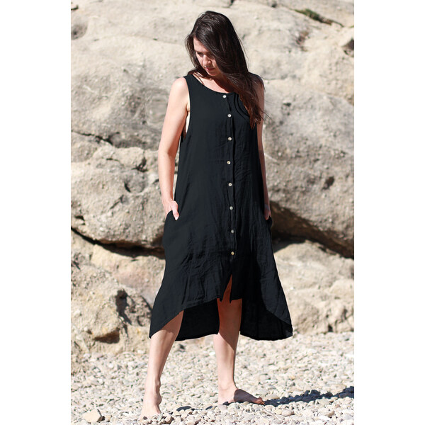 Glara Dámske zapínacie lanové šaty 33588142