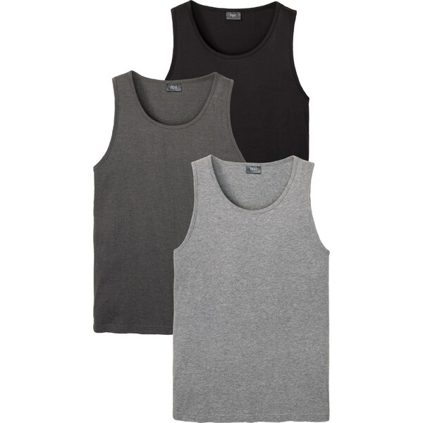 bonprix Tielko (3 ks v balení), farba šedá 48386630