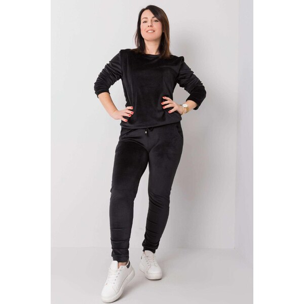 MladaModa Oversize velúrová tepláková súprava Jeanne čierna 33142004