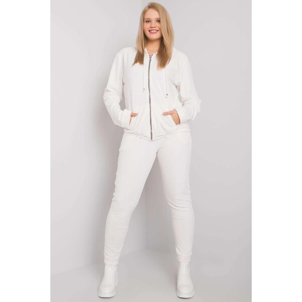 MladaModa Oversize velúrová tepláková súprava Michell biela 33142025