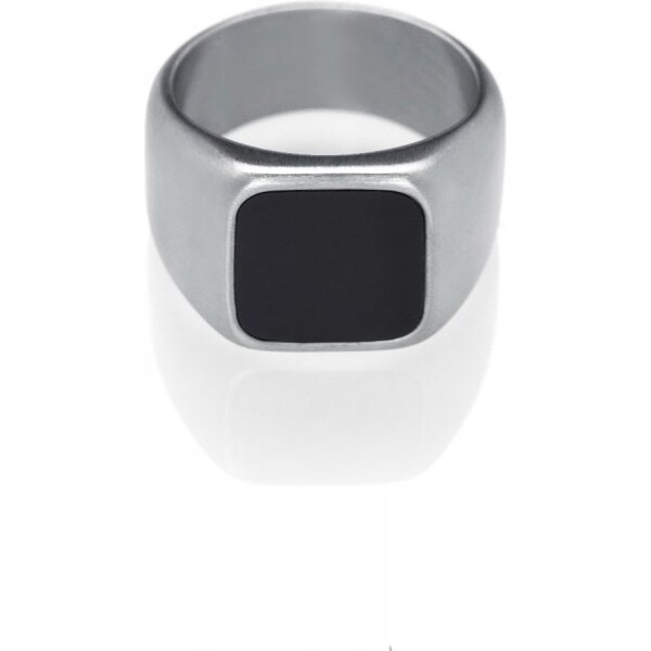 Čierny onyx prsteň pre mužov - strieborný Trimakasi 33145605